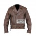 Brando Heavy Duty Distressed Brown Biker Leather Jacket: